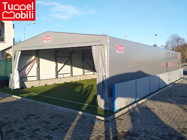 Tunnel Mobili Sport: progettazione e installazione di coperture sportive, tensostrutture sportive, palloni pressostatici, pressostrutture, coperture per campi da padel e coperture per campi da tennis.